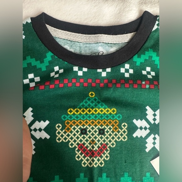 Secret Santa Elf Pajamas Size 4T KIDS 2 Piece Set Green Red New with Tags - Picture 7 of 8